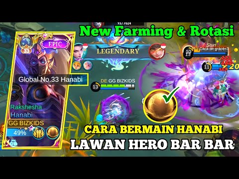 CARA BERMAIN HANABI LAWAN HERO BAR BAR! NEW FARMING & ROTASI - BEST BUILD TERSAKIT - MLBB