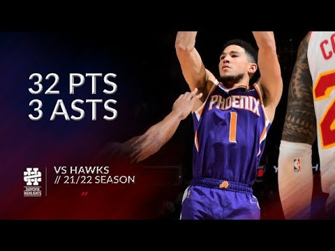 Devin Booker 32 pts 3 asts vs Hawks 21/22 season