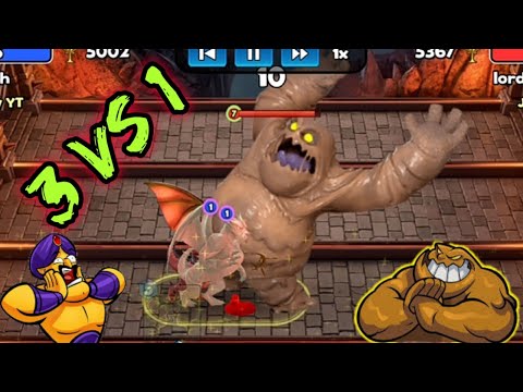 Castle Crush - 1 Vs 3 Battle! Monster Size Mud Elemental Vs Legendary Dragon Fight! - Jena Gameplay