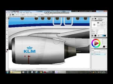 TIMELAPSE: Painting the KLM 737-8 on MS paint - artweaver!