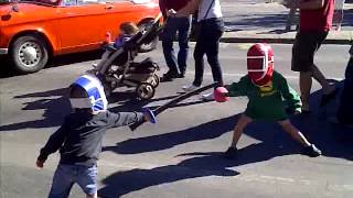 Young kids try out fencing!