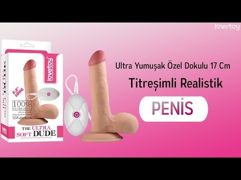 Ultra Yumuşak Özel Dokulu 17 Cm Titreşimli Realistik Penis
