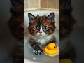 Cute Little Calico Tux Kitty Sings A Song During His Bath Time