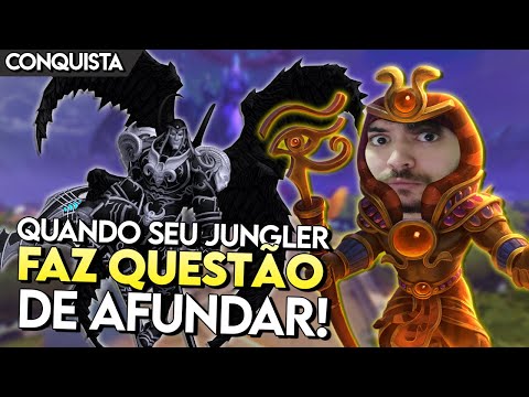 QUANDO SEU JUNGLER AFUNDA O TIME TODO! RA MID - Master Ranked Conquista - Smite Br