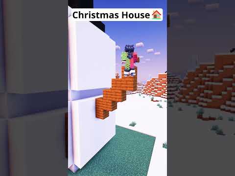 EPIC Minecraft Christmas Snowman House Build! #shorts