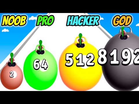 Yoga Ball Run 2048 - NOOB vs PRO vs HACKER vs GOD