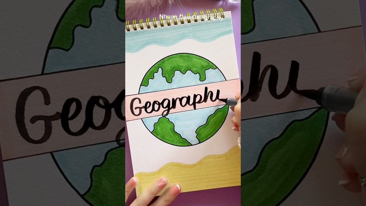 Easy Front Page Idea: Geography #shorts #nhuandaocalligraphy #frontpage