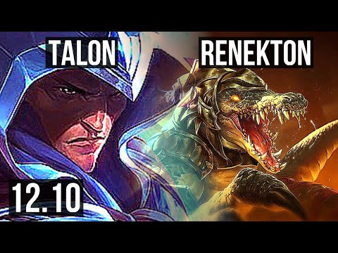 TALON vs RENEKTON (MID) | 12/0/7, 83% winrate, Legendary | KR Challenger | 12.10