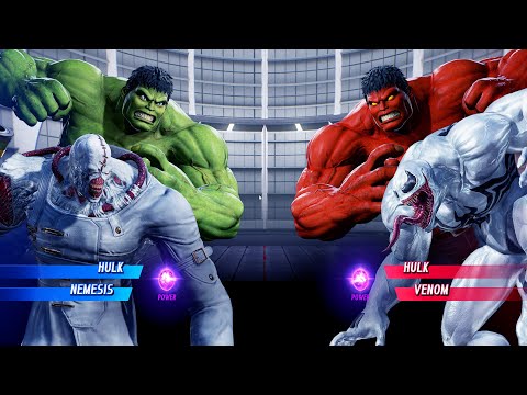 Green Hulk & Nemesis vs Red Hulk & Anti-Venom (Very Hard) - Marvel vs Capcom | 4K UHD Gameplay
