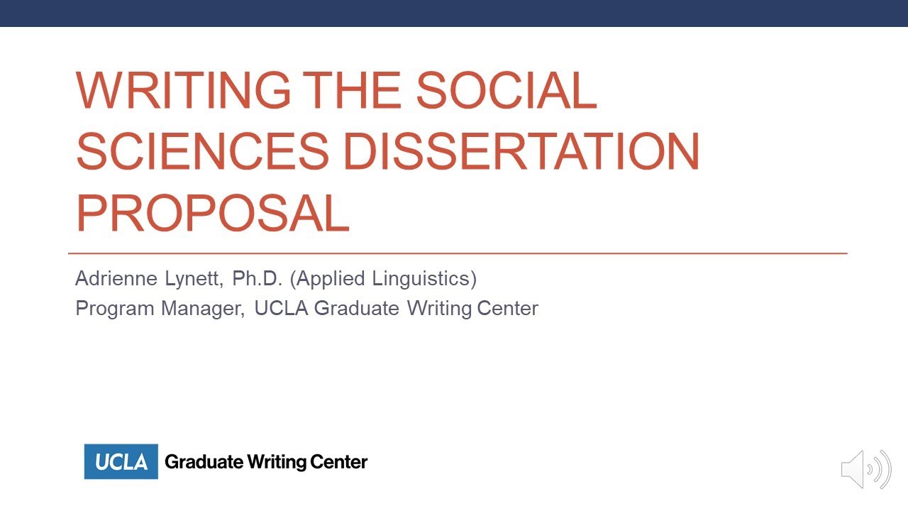 Writing the Social Sciences Dissertation Proposal