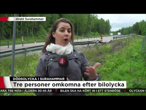 Tre döda efter bilolycka i Surahammar - Nyheterna (TV4)