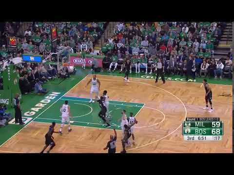 NBA, playoff 2018, Celtics vs. Bucks, Round 1, Game 2, Move 35, Eric Bledsoe, 3 pointer
