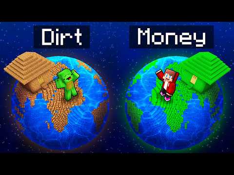 Mikey Dirt vs JJ Money Planet Survival Battle in Minecraft - Maizen