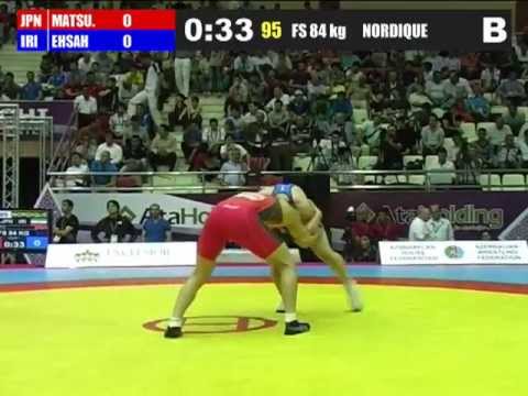 Ehsan Amini (Iran) vs Atsushi Matsumoto (Japan) 84kg 2012 Freestyle World Cup