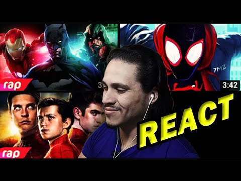 REACT 3 EM 1 - RAP MILES MORALES, RAP IRON MAN, BATMAN E ARQUEIRO VERDE, RAP DOS HOMENS-ARANHA - 7MZ