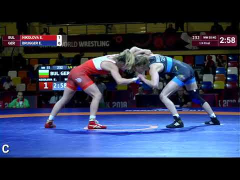 1/4 WW - 55 kg: E. NIKOLOVA (BUL) v. E. BRUGGER (GER)