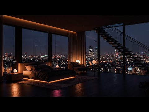 New York City Showers At Night - Relax With The Sound Of Rain and Calm Music On A Soft Bed 😴