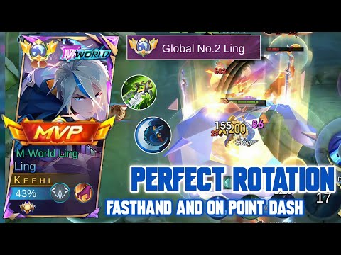 LING BEST ROTATION, FASTHAND AND ON POINT DASH SKILL! TOP GLOBAL LING SOLO RANK - MOBILE LEGENDS