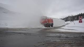 Caltrans Rolba snow blower at Donner Summit
