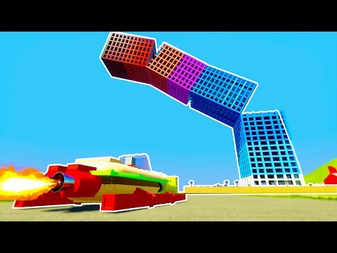 LARGEST LEGO TRANSFORMING SKYSCRAPER HIT BY FASTEST CAR! - Brick Rigs Workshop Creations Gameplay