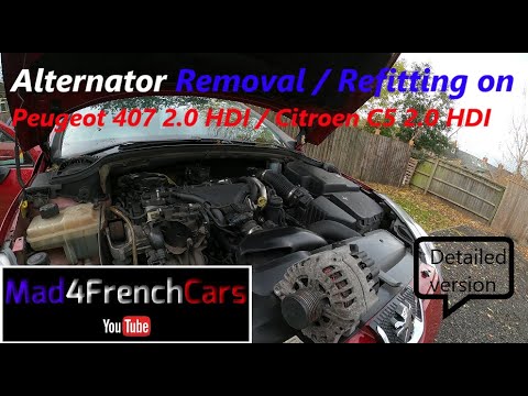 Alternator removal / refitting on Peugeot 407 2.0 HDI / Citroen C5 2.0HDI