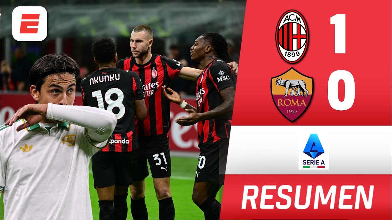 DYBALA FALLA un PENAL y AC MILAN GANA 1-0 ante la ROMA | Resumen | Serie A