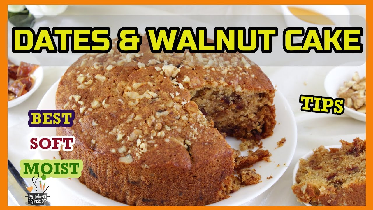 Dates and Walnut Cake Recipe | Dates and Walnut Cake with Eggs | How to Make Dates And Walnut Cake
