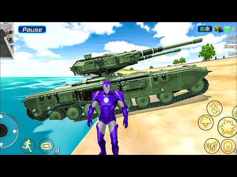 Iron Rope Hero Gangster Crime and Army Tank in Vegas City - Android Gameplay