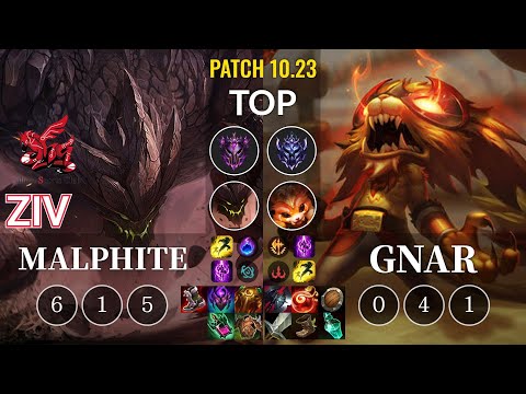ahq Ziv Malphite vs Gnar Top - KR Patch 10.23