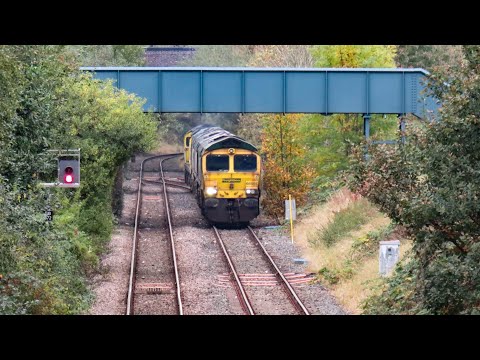 Freightliner Class 66 & 70 No's. 66585 & 66547 & 66570 & 70020 on 0M25 on 18.10.20 - HD