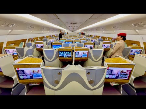 Emirates A380 Business Class from Dubai to Bali | Full Flight Experience (4K)