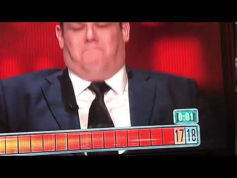 Chaser Mark labbett the beast almost falls off chair after losing a game funny
