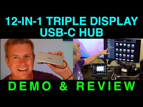 INTPW 12-in-1 USB-C Hub Docking Station Triple Display Demo Review