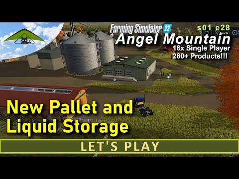 New Pallet and Liquid Storage 🚜 Let's Play FS22 Angel Mountain Map s01 e28