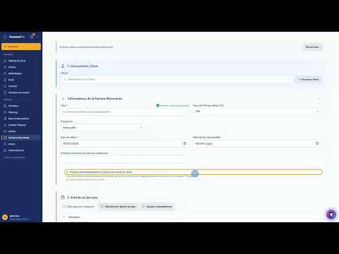 Tutoriel vidéo : Factures récurrentes — Formation FacturesPro