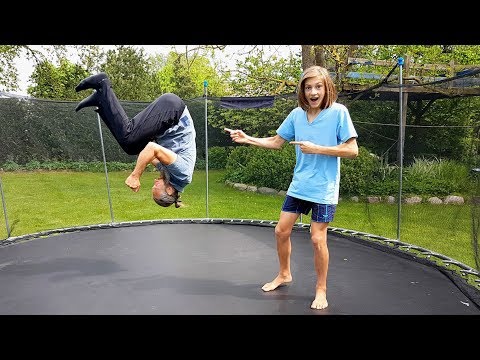 I'm teaching my dad a somersault!