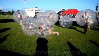 ORDINARY BOYS PLAYING BUBBLE FOOTBALL AT SPORTBEAT 2014, GLOUCESTER