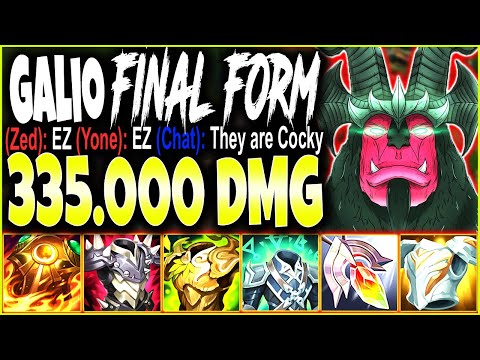 This is the FINAL FORM of IMMORTAL GALIO BUILD 🔥 6 ITEMS 335.000 TOTAL DAMAGE 🔥 LoL Galio Gameplay