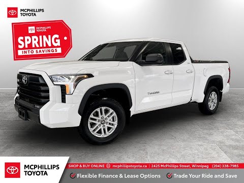 2026 Toyota Tundra 4x4 Double Cab SR in White for sale at McPhillips Toyota in Winnipeg, MB