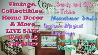 Exclusive Live Sale Incredible Deals on Unique Vintage Home Décor | Apr 15 @4pm et (1pm pt)