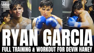Ryan Garcia Trains on Heavy Bag & Pads With Derrick James | Full Devin Haney Media Day Workout