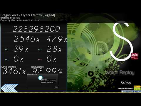 osu! | idke | DragonForce - Cry for Eternity [Legend] +HR 98.99% FC 549pp #1