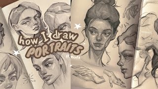 draw with me - portrait studies, w/Arrtx ˚⊹₊