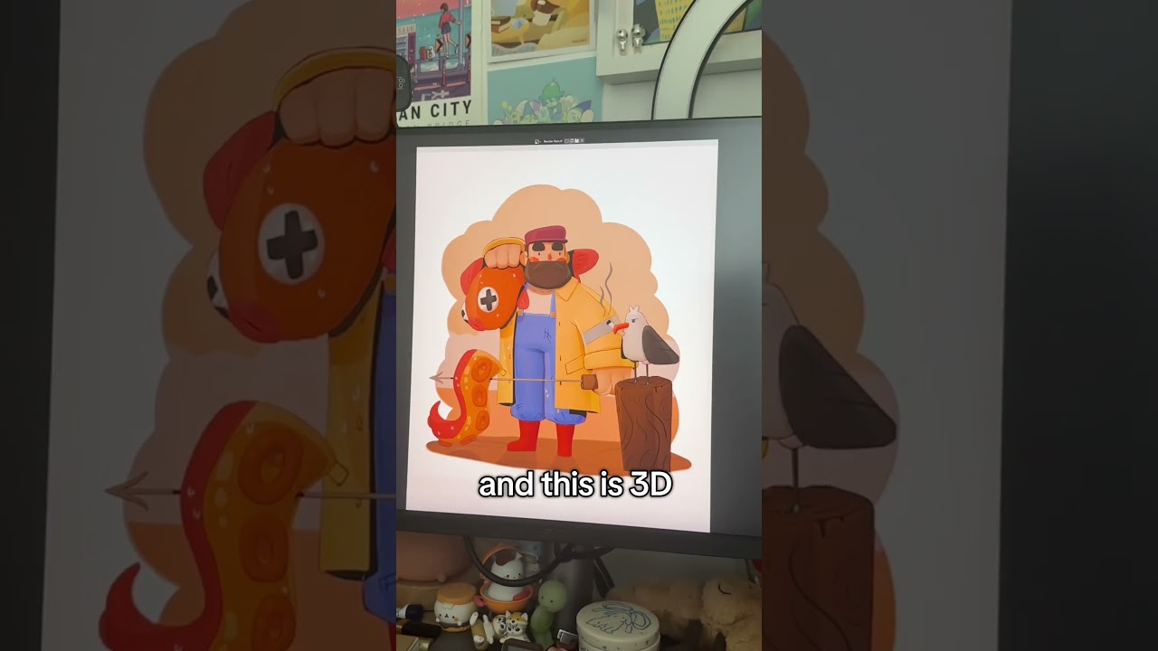 concept art by josiethegoldfish on ig #3dblender #3dart 2dto3d