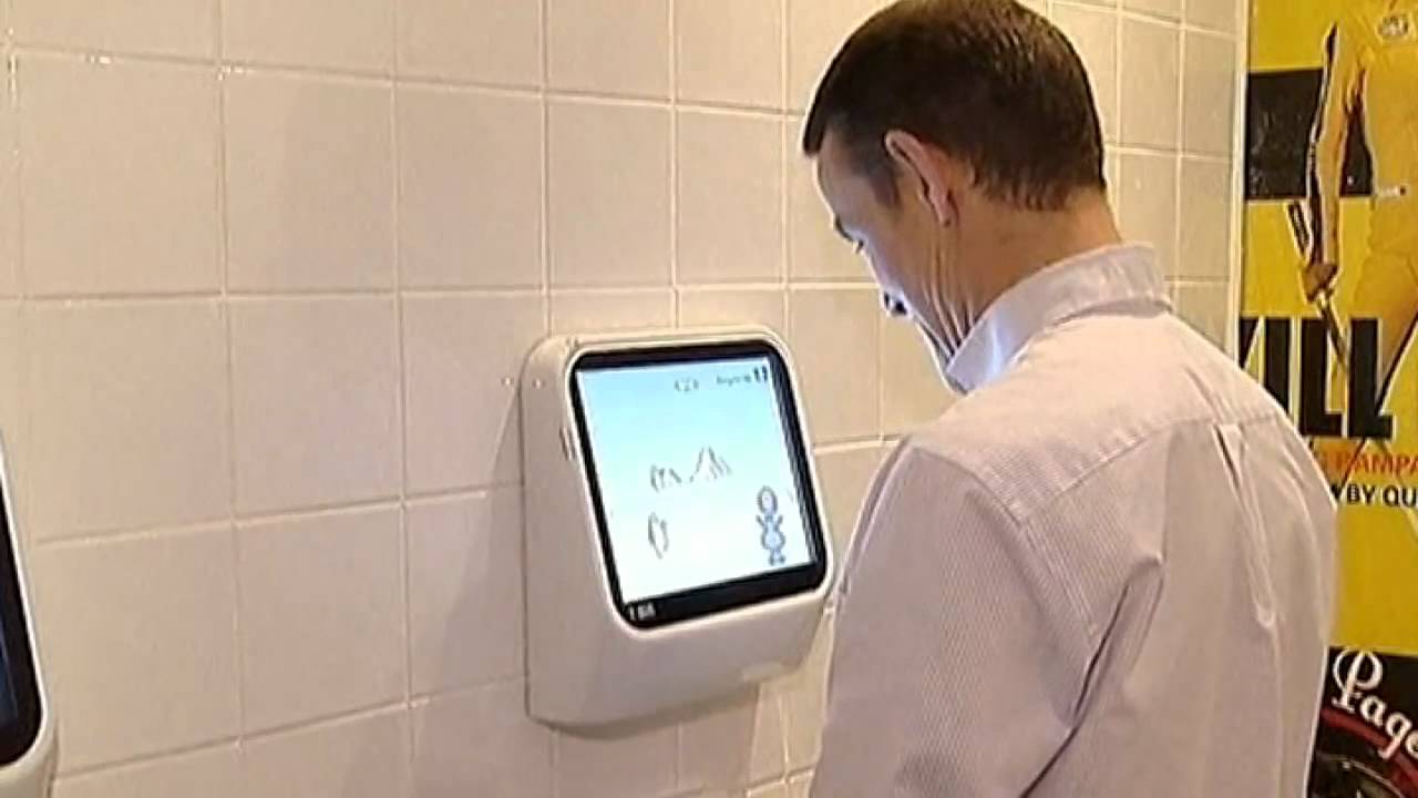 Urine-controlled video games installed in London bar - YouTube