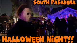 Halloween Night 2024 - South Pasadena/Diamond ave was Insane!! #halloween #michaelmyers #vlog
