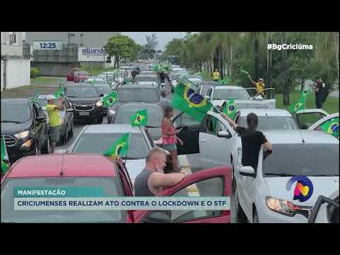 Criciumenses realizam ato contra lockdown e o Supremo Tribunal Federal