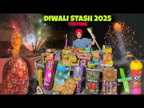 Diwali Stash 2025 😱 TESTING ROCKET , Helicopter , 288 shots , Anar , Sky Shot 
