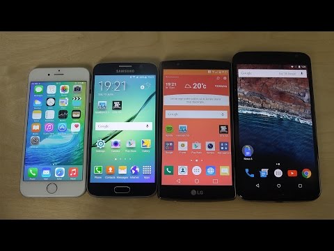 iPhone 6 iOS 9 Beta vs. Samsung Galaxy S6 Edge vs. LG G4 vs. Nexus 6 Android M - Comparison!