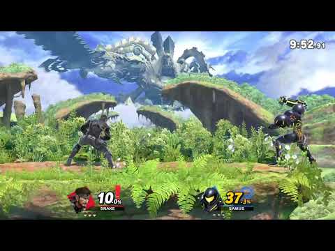 Super Smash Bros Ultimate - Snake (Rashblastr) vs. Samus - Bombs battle - Online Arena Replay